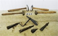 Tray lot assorted primitive/tools, F-G: 5 –