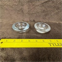 Pair of Glass Candle Holders