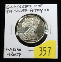 Walking Liberty 1/4 Troy oz. .999 silver Golden