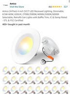 Amico 24 Pack 4 inch 5CCT LED Recessed Lighting,