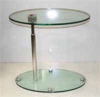 Glass And Chrome End Table