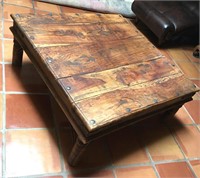 Solid Wood Coffee Table w/ Iron Hardware 38" X 38"