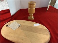 WOOD CUTTING BOARD AND VASE