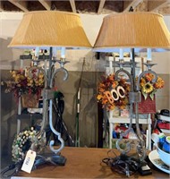 (2) WROUGHT IRON TABLE LAMPS