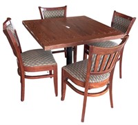 36" Ships Hatch style Wood Goods Table & 4 Chairs