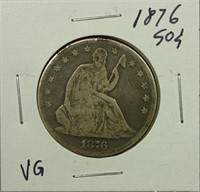 1876 Liberty Seated Half Dollar VG