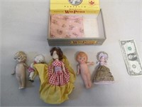 Antique Small Doll Lot w/ Wm Penn Cigar Box