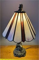 16in Tiffany style lamp. Slight damage top screw