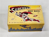 EARLY SUPERMAN EXPANSION BAND WRIST WATCH W/ BOX