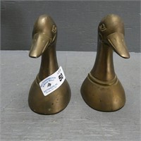 Pair of Brass Duck Bookends