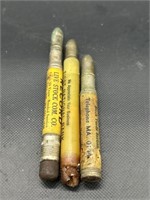 (3) Vintage Bullet Pencils, Advertising Pieces