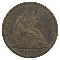 VF-30 1875-CC Half Dollar