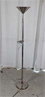 Stainless Steel Torchiere w/ Side-light Floor Lamp