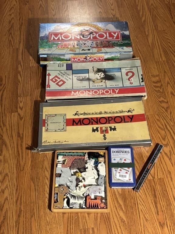Lot of Games-Monopoly, Dominoes & Puzzle