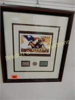FRAMED 8" X 8" STATE OF TEXAS COLLECTIBLE STAMPS
