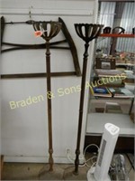 GROUP OF 2 CAST IRON CANDLE STICK HOLDERS