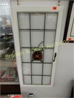 ANTIQUE 43" X 19" STAINED GLASS WINDOW/DOOR