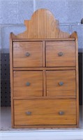 Wooden 6 Drawer Scalloped Top Spice Cabinet -