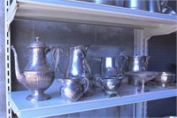 Silver Plated Pitchers and Creamer & Sugar Set -
