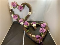 2 16" Heart Shaped Wreathes