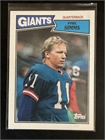 1987 TOPPS NFL FOOTBALL "PHIL SIMMS" NO. 10 PICT