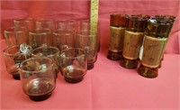 (12) Libbey Smoke Glasses, (6)Siesta Wave