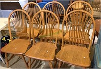 6 matching hoop back dining chairs, with saddle