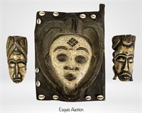 Small Punu Maiden Spirit Door w African Bone Masks