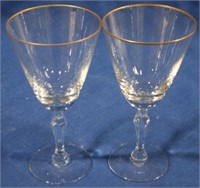 2 Fostoria Aurora Water Goblets 7"