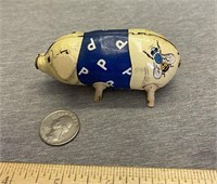 Vintage Windup Tin Toy Pig Japan Not Working