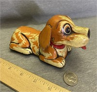 Rare VTG 1950’s Tin Litho Friction Barking Dog