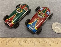 Vintage Tin Toy Race Cars #25,#28 Japan