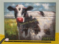 Wooden Cow Painting