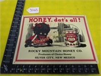 Rocky Mountain Honey Sign