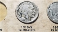 1916 S Buffalo Nickel From A Set