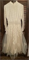 1950-60's Tea Length Wedding Dress, Lace