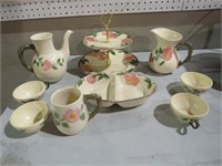 DESERT ROSE HAND PAINTED CHINA 9 PIECES