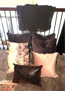 Down Filled Throw Pillows & Blanket