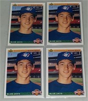 Lot of 4 Shawn Green UD Baseball Rookie cards