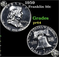 1959 Franklin 50c Grades Choice Proof