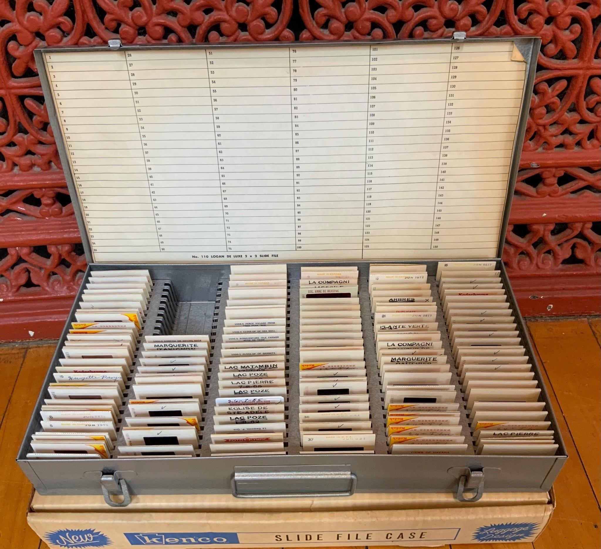 Vintage Kenco Slide File Case with Slides