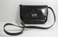 VINTAGE GUCCI BLACK LEATHER CROSSBODY PURSE