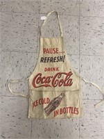 Vintage 1950s CocaCola printed canvas Apron.