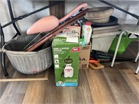 Outdoor box row (saws, pots, sprayer,