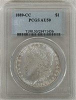 1889 CC MORGAN SILVER DOLLAR COIN