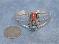 Max. C Sterling Silver Turq. & Coral N/A Bracelet