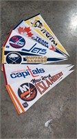 6 Vintage NHL Hockey Felt Pennants