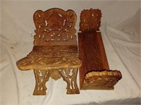 2 Vintage Wooden Stands -Bible, Bookends