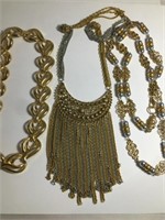 3 GOLDTONE NECKLACES