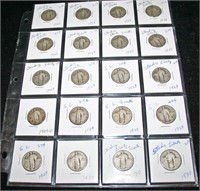 (20) 5$ Face Silver Standing Liberty Quarters